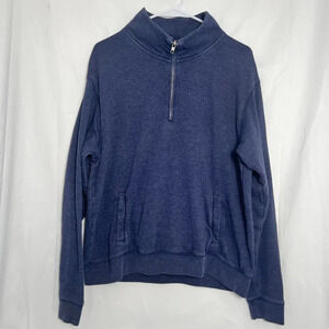 Women’s Victoria’s Secret PINK‎ Quarter Zip Pullover Sweatshirt Blue Size Large